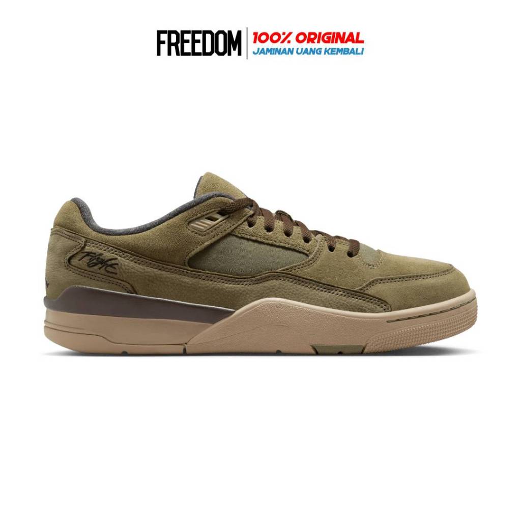 Jordan Flight Court Medium Olive Khaki ORIGINAL RESMI Sepatu Pria HF3255-202