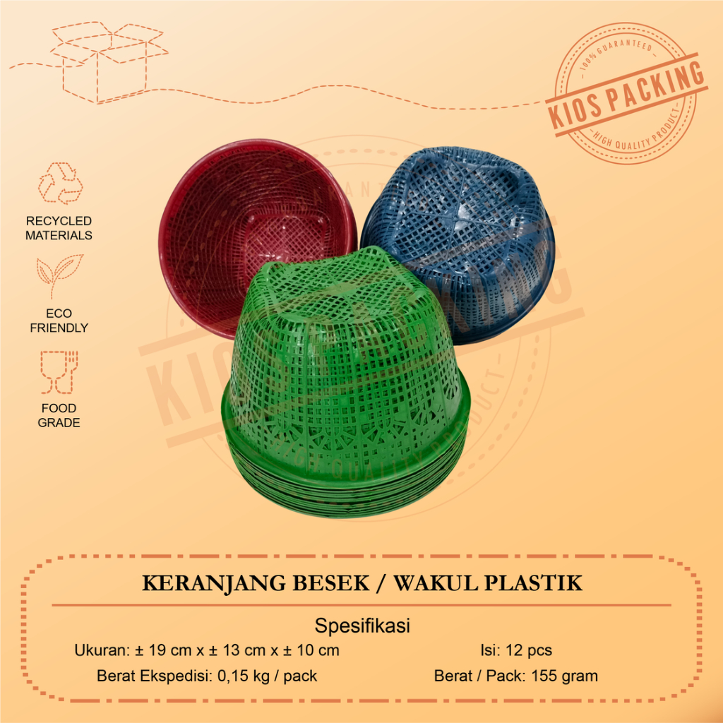 Besek Isi 1 Lusin @12pcs / Besek Telor / Besek Plastik / Keranjang Plastik / Keranjang Telur/ Keranj