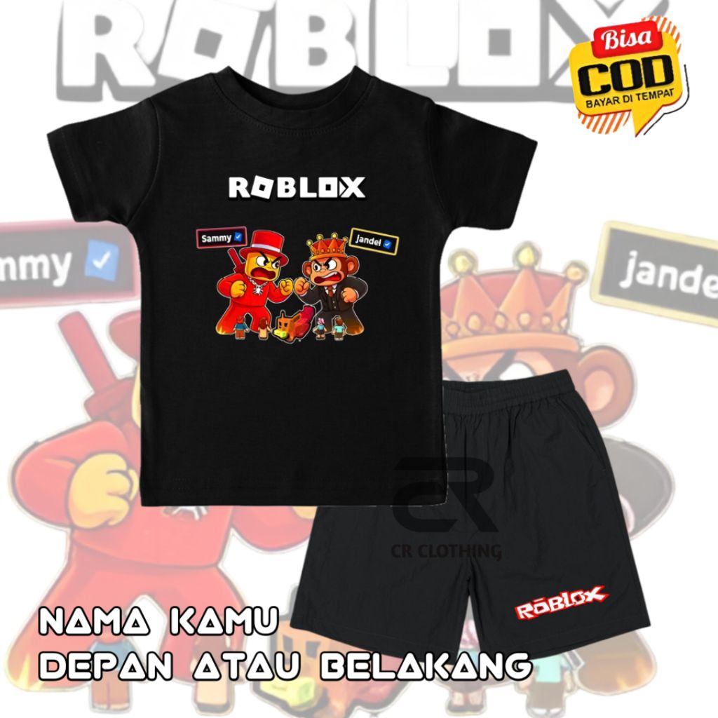 Setelan Baju Kaos Anak ROBLOX SpyderSammy Sammy X Jandel Katun Premium