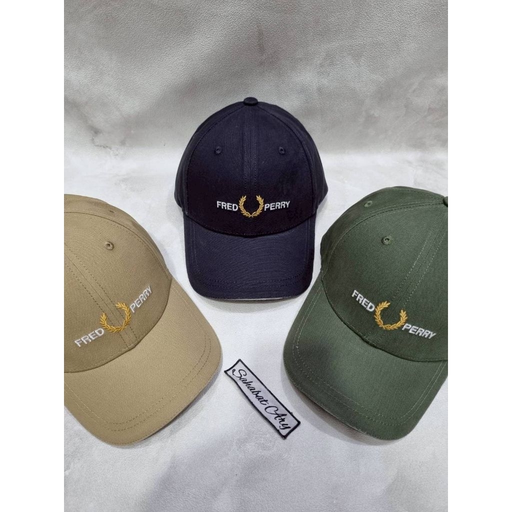 Topi Baseball Fred Perry Logo Bordir