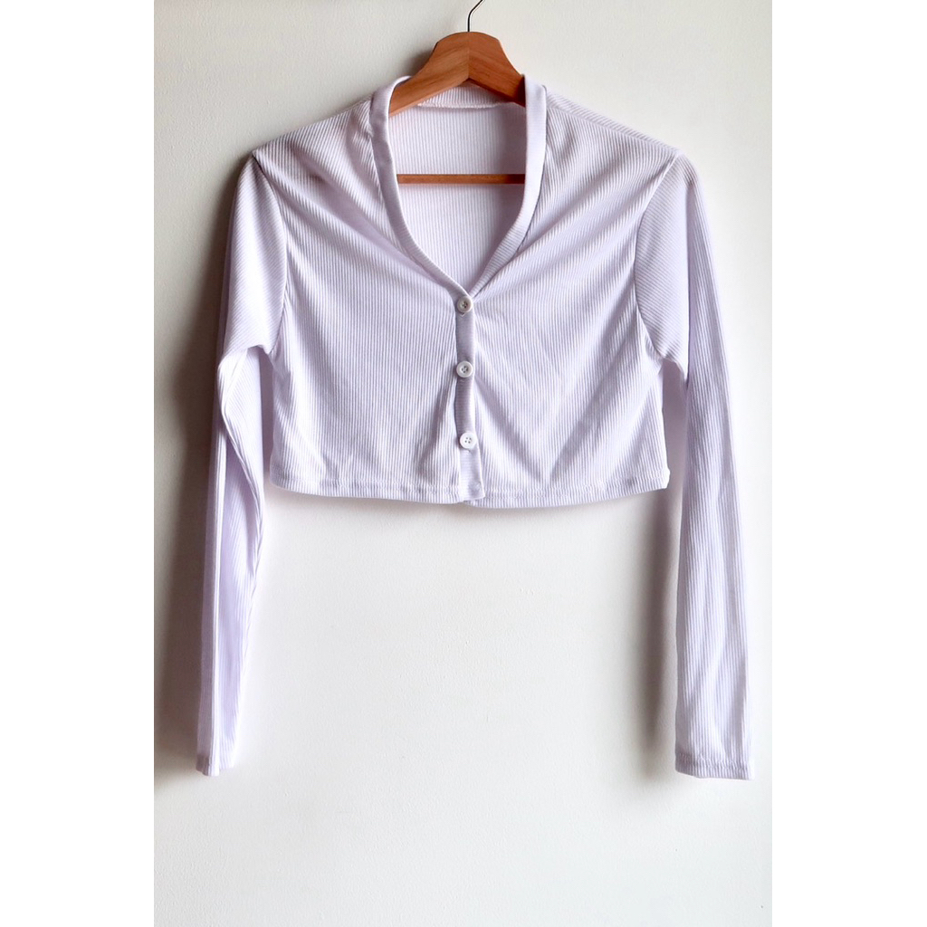 Preloved White Simple Cardigan