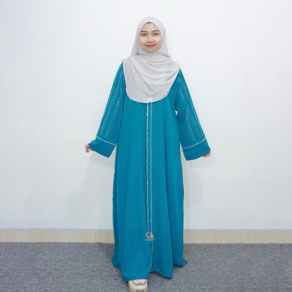 ABAYA MATSURA BY GERAI AULIA || GAMIS SAUDI PAYET HITAM DRESS LEBARAN