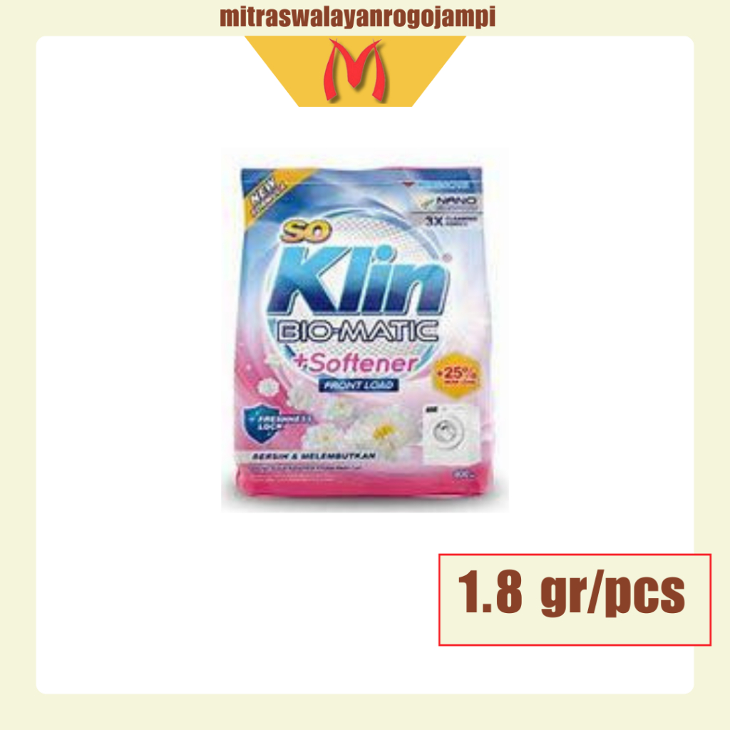 SOKLIN Detergen Bubuk Biomatic Frontload + Softener 1,8kg