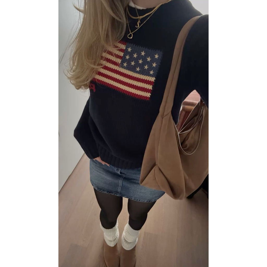 Polo RL flag sweater wanita