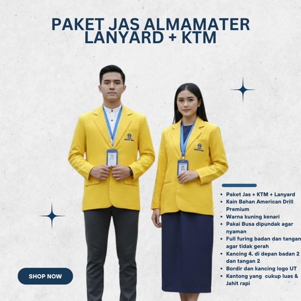 JAS ALMAMATER UT PAKET LENGKAP +KTM+LANYARD/ALMET UT