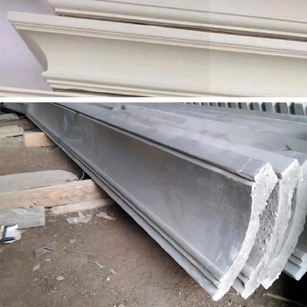 Lisplang profil beton - Lis beton tempel - Lis profil beton - Lisplang beton Fasad Rumah & Lis Atap 