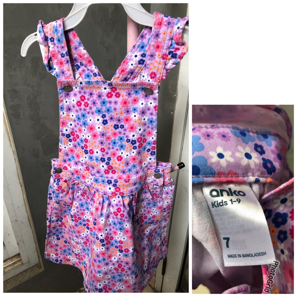 overall rok jeans print flower anko kids