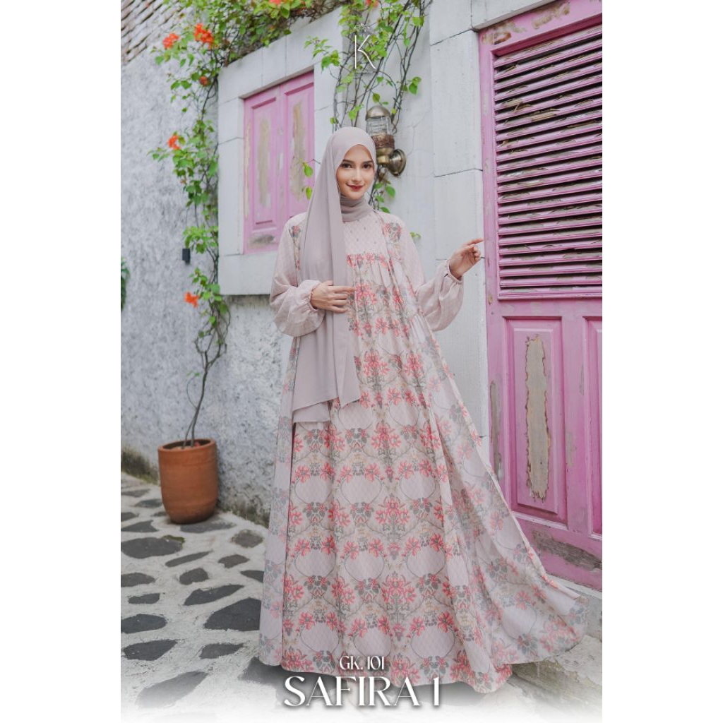 Gk 101 Safira 1 dress by luna kemayu terbaru best seller /gamis Safira by kemayu