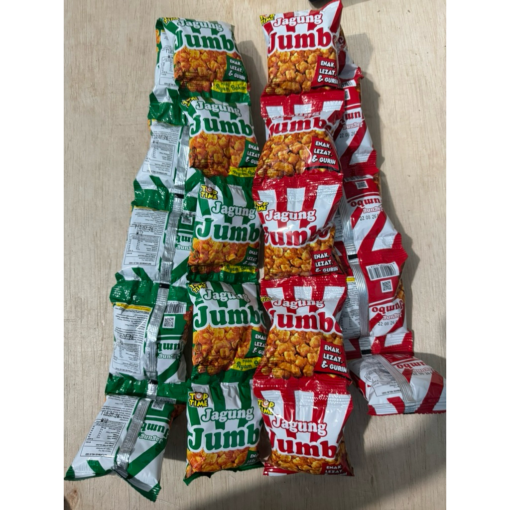 Jajanan jadul Snack jagung Jumbo - Isi 10  jumbo merah & Hijau
