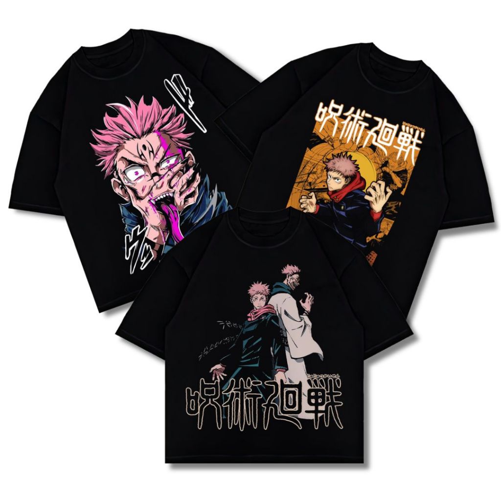 Psycho Crucify "ITADORI YUJI" Oversized T-Shirt | Black | Kaos Oversize | Vintage | Atasan | RYOMEN 