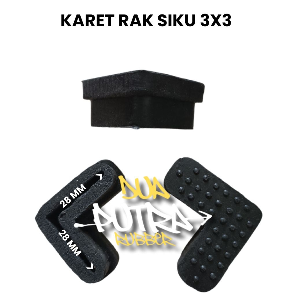 KARET KAKI RAK BESI SIKU 3X3[ DM 28X28 MM] KARET BESI SIKU // KARET MEJA
