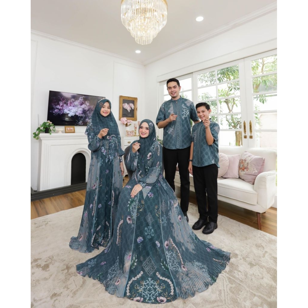 Sarimbit Couple Keluarga Hameera Rayya Series by Eldeena Syari / Bisa COD Sets Ibu Ayah Anak