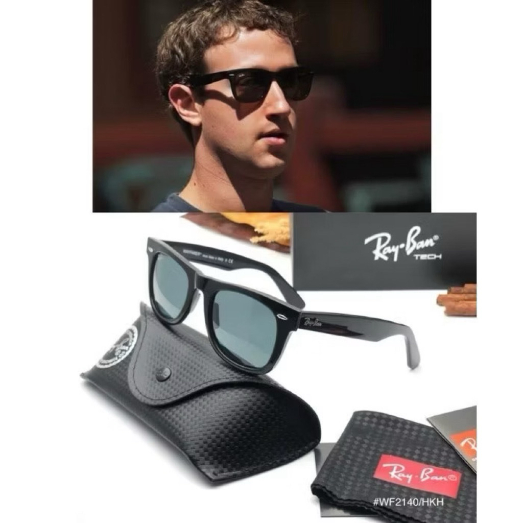 Kacamata Pria RAY-BAN WAYFARER 2140 Lensa Kaca Authentic Ori Luxury