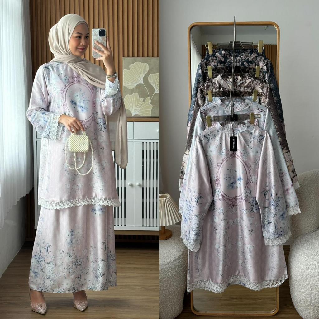 LAYA SET SKIRT Oneset Rok Tunik Motif Marbella Silk Premium / Setelan Wanita Muslimah Kondangan Keki