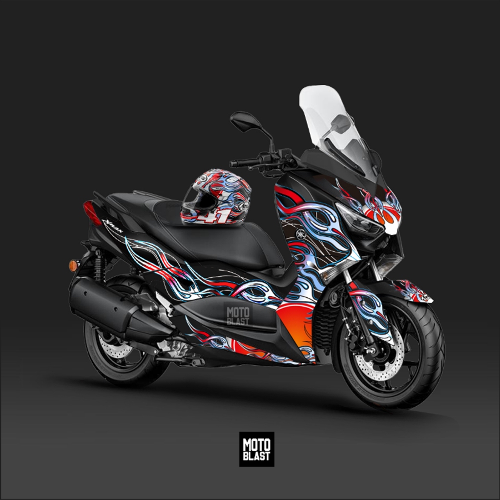 Decal Stiker Full Body Yamaha XMAX OLD Gen 1 Tema Helm Arai RX7 Haga WSBK Motoblast