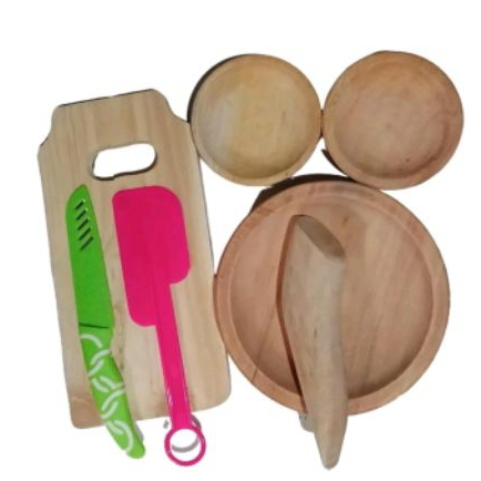 Cobek Kayu Set Ulekan Kayu -Talenan- Pisau- Spatula -Cobek kayu kecil Sambal/Cobek Kayu