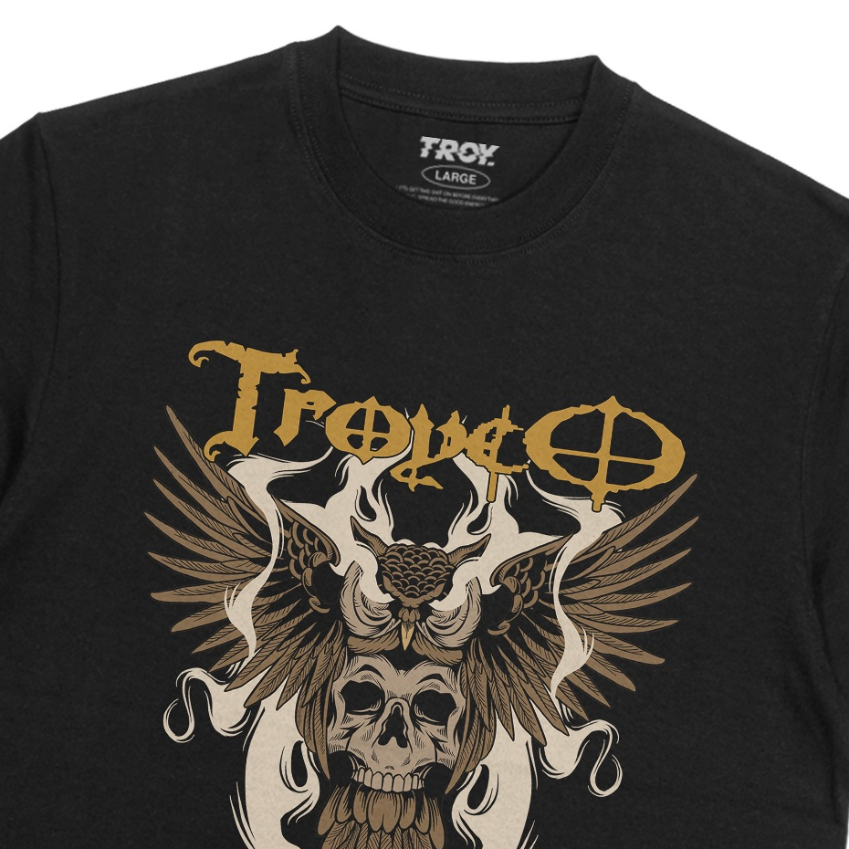 Troy Company Tshirt Black Smoked Owl - Kaos Lengan Pendek Kaos Hitam MTD 3522