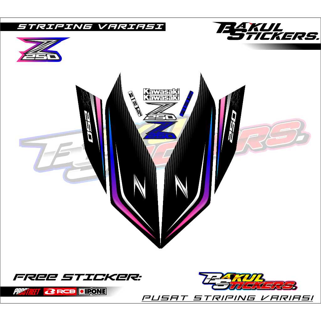 STRIPING VARIASI KAWASAKI Z 250 / STICKER LIST VARIASI MOTOR Z 250