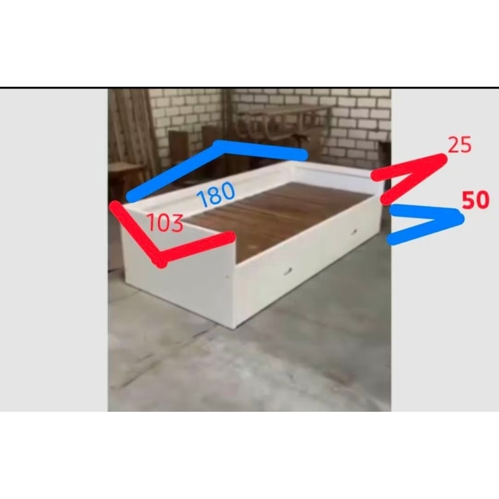 Dipan replika IKEA custom ukuran menyesuaikan ruangan tamu kamar putih kayu solid