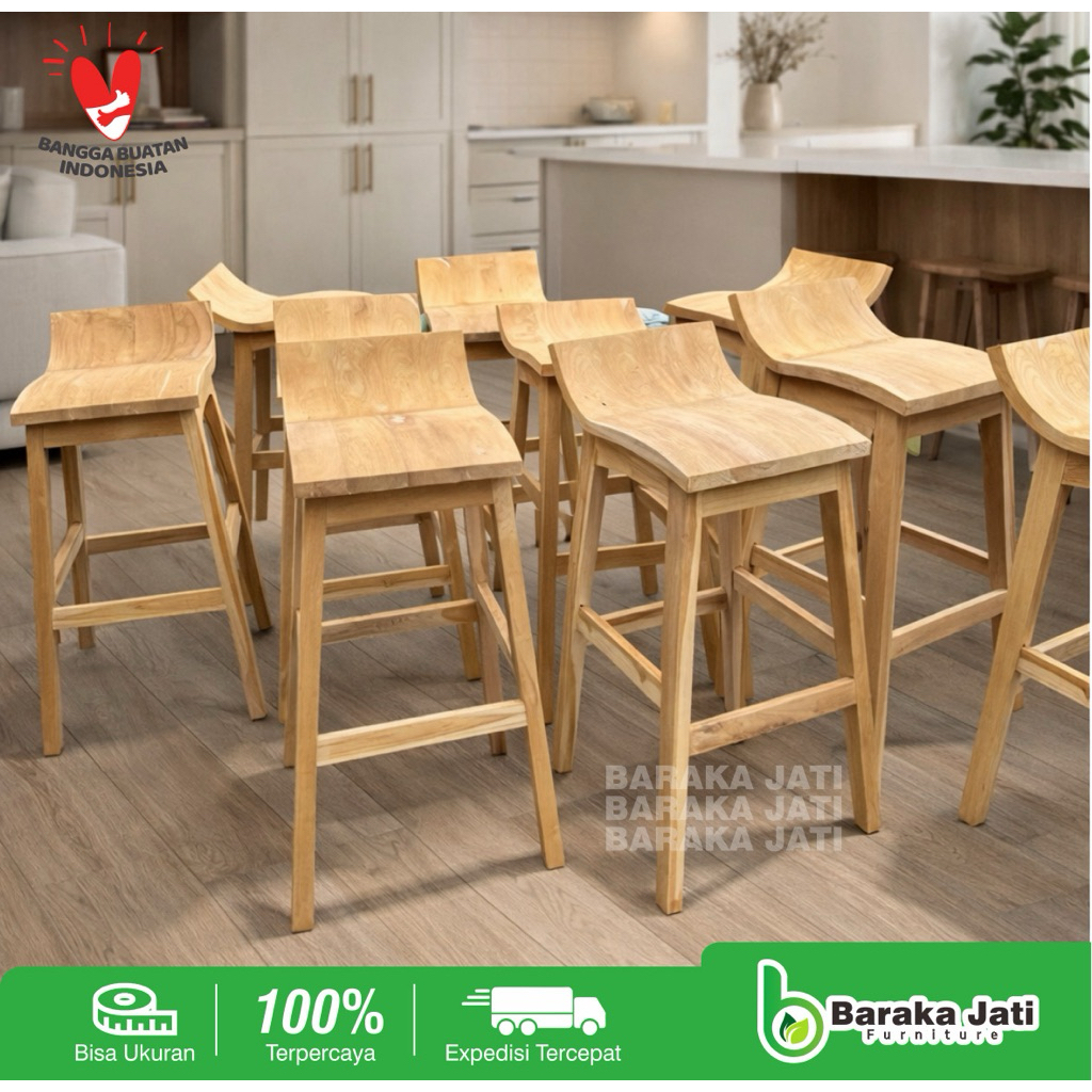 Kursi Bar L kursi bar kayu jati kursi bar minimalis kursi bar PROMO KURSI BAR L- kursi cafe bar - ku