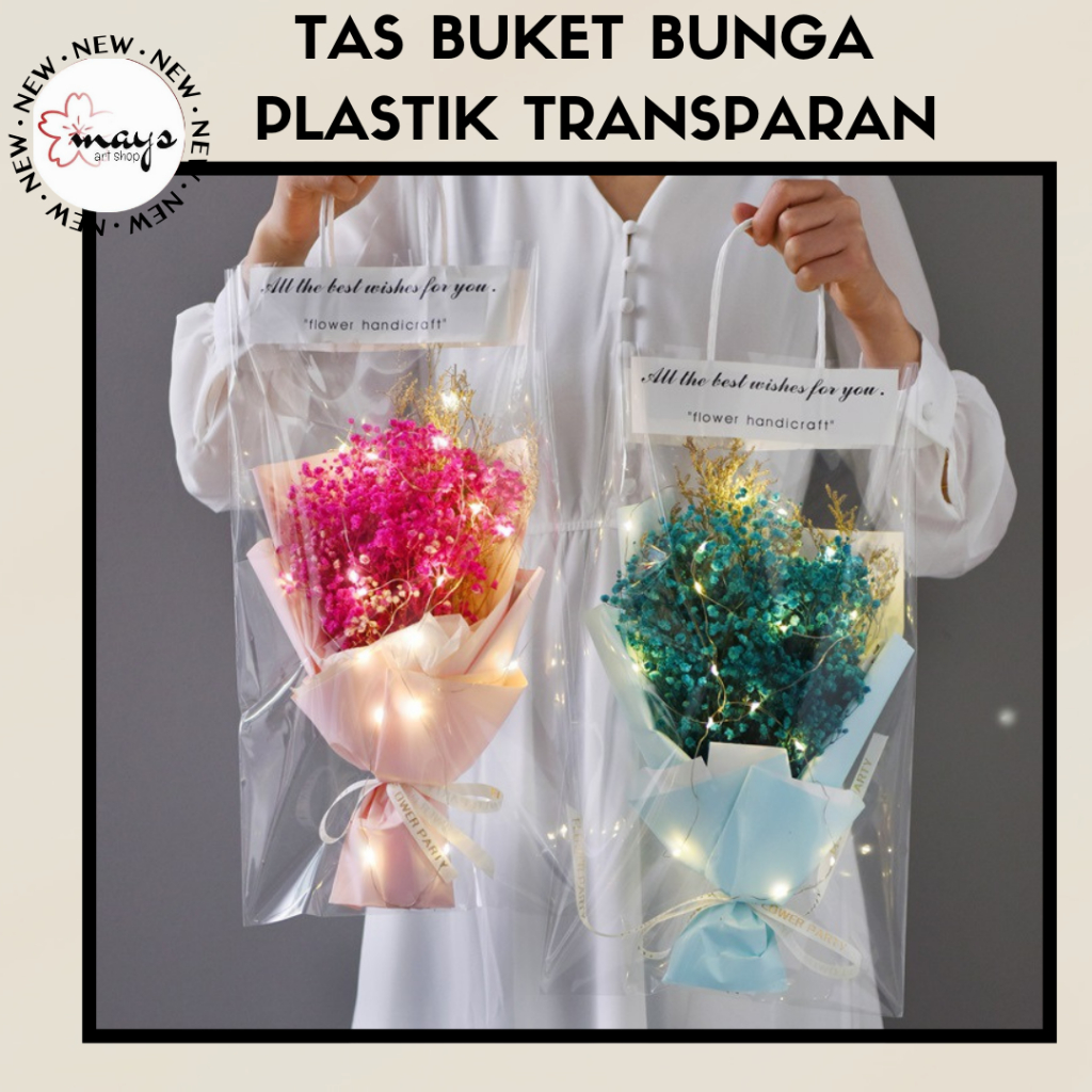 Tas Plastik Buket Bunga Kantung Transparan OPP Mika / Gift Plastic Bag / Flower Bag Bouquet / Paper 