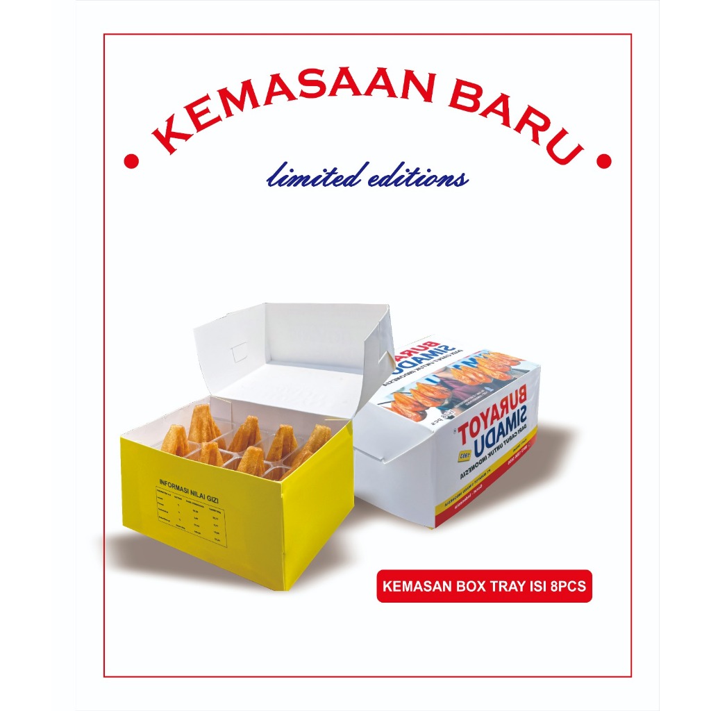 Burayot Simadu Garut 8pcs Kemasan Box  tray, Rasa Manis Gurih untuk Camilan Sehari-hari