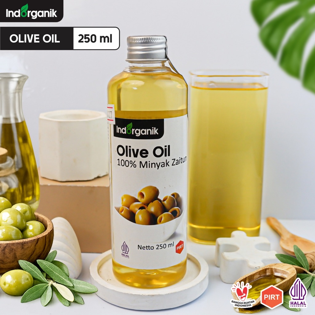 INDORGANIK - EXTRA VIRGIN OLIVE OIL 250ML 100% / OLIVE OIL UNTUK MASAK / MINYAK ZAITUN ASLI UNTUK DI