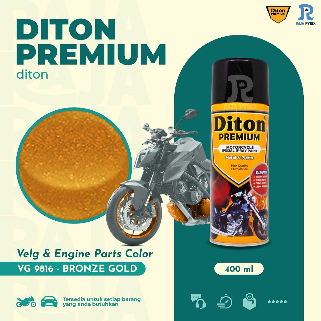 [TERMURAH] DITON PREMIUM VELG& ENGINE VG 9816 BRONZE GOLD CAT SEMPROT PYLOX PILOK