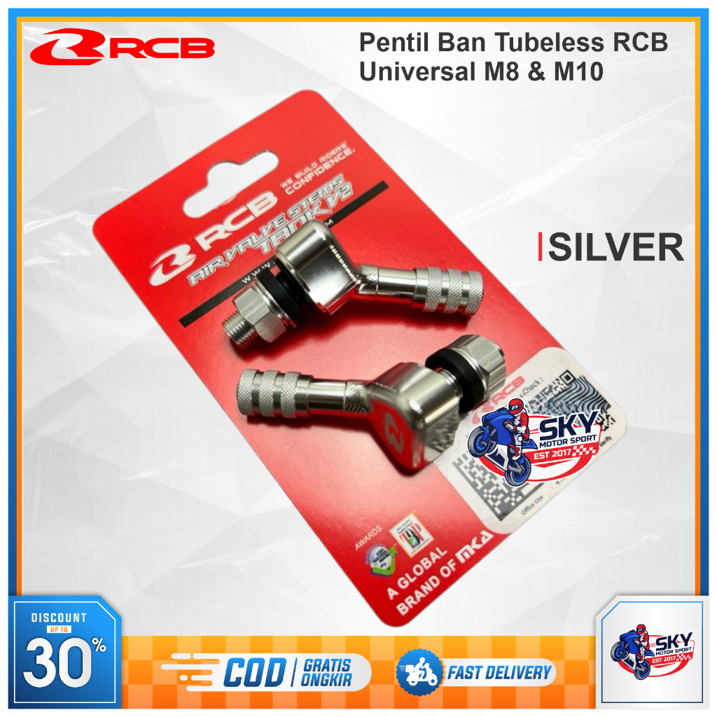 Pentil Ban Tubeless RCB Pentil Miring CNC M8 & M10 Original