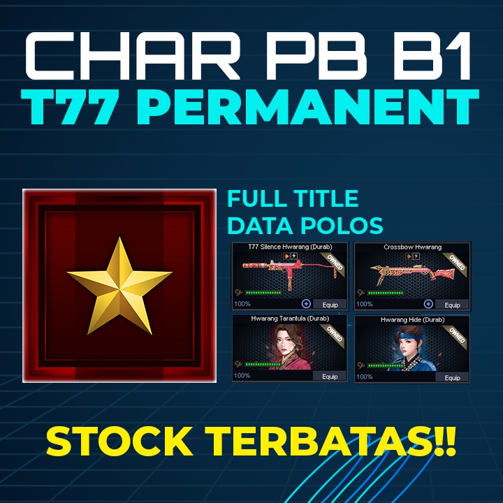 CHAR PB - Char PointBlank Brigadir T77 Permanent + Senjata Warna Warni