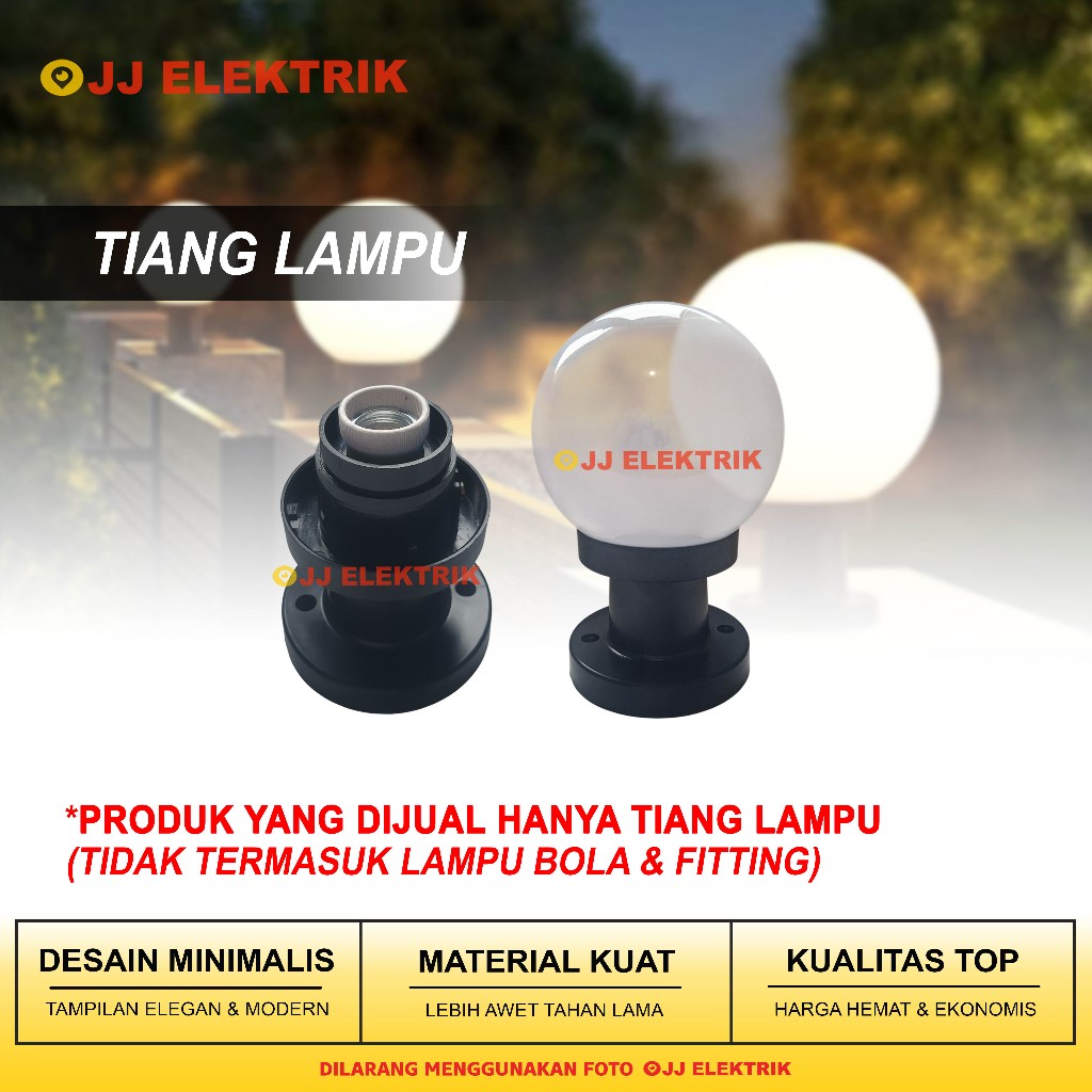 Tiang Lampu Taman Bulat Aksesoris Spare Part Lampu Bola