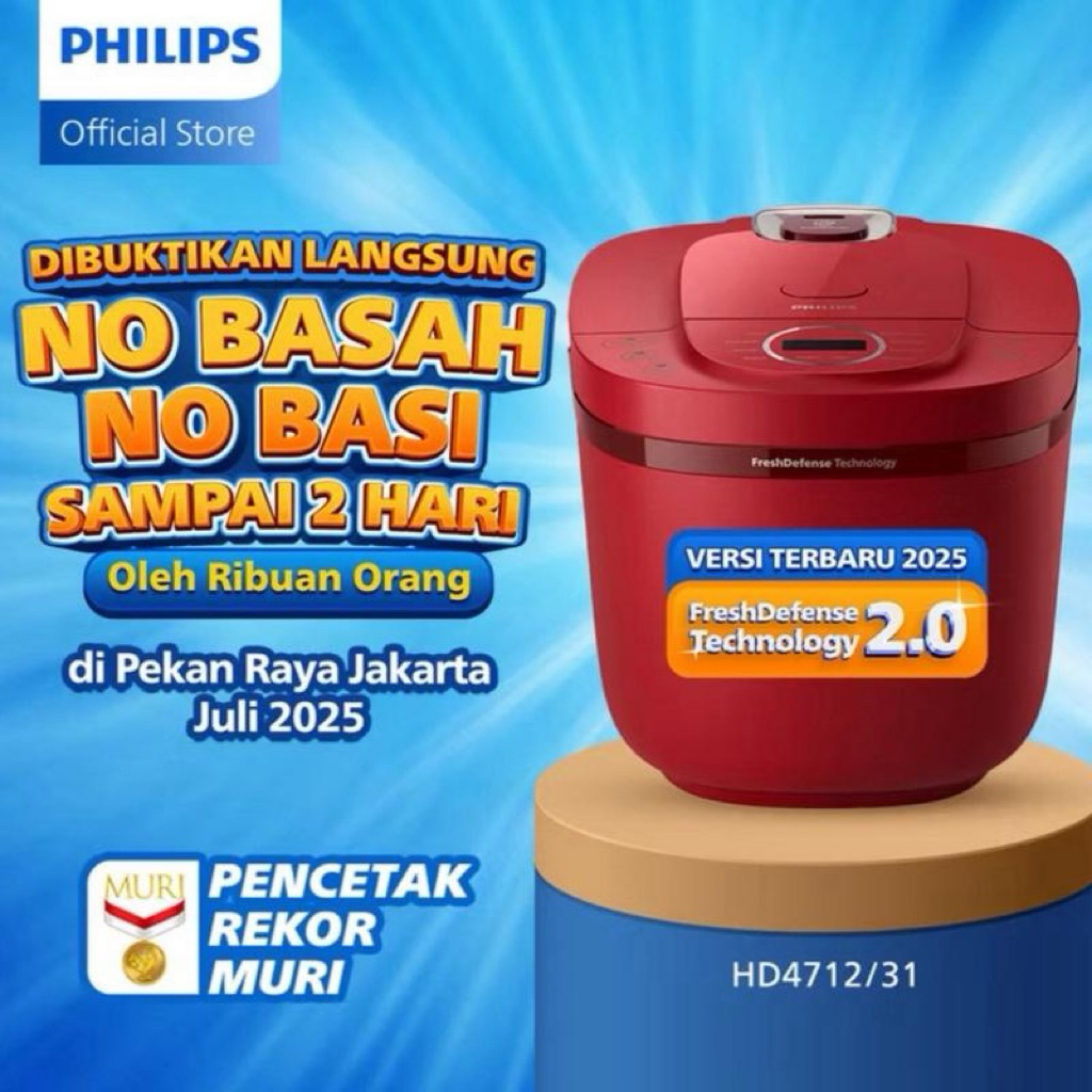 PHILIPS RICE COOKER DIGITAL 1.8 LITER - MAGIC COM PHILIPS DIGITAL MERAH 1.8 LITER - MAGIC DIGITAL PH