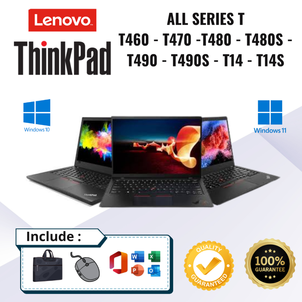 Lenovo Thinkpad All Series T T460 T470 T480 T490 Second Free Softcase dan Mouse - Laptop Second Berg