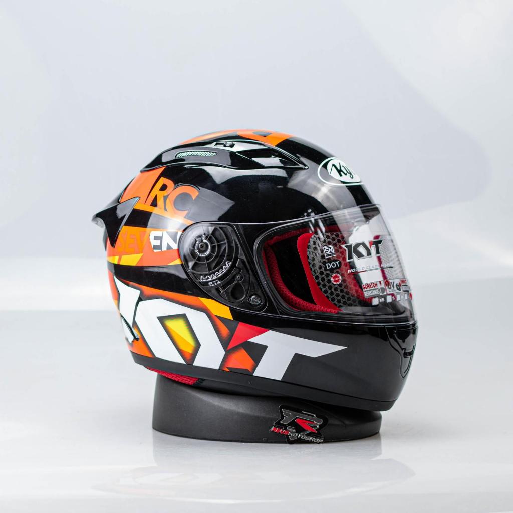 KYT Helm RC Seven / RC7 / RCSeven / RC-Seven BLACK ORANGE # 19