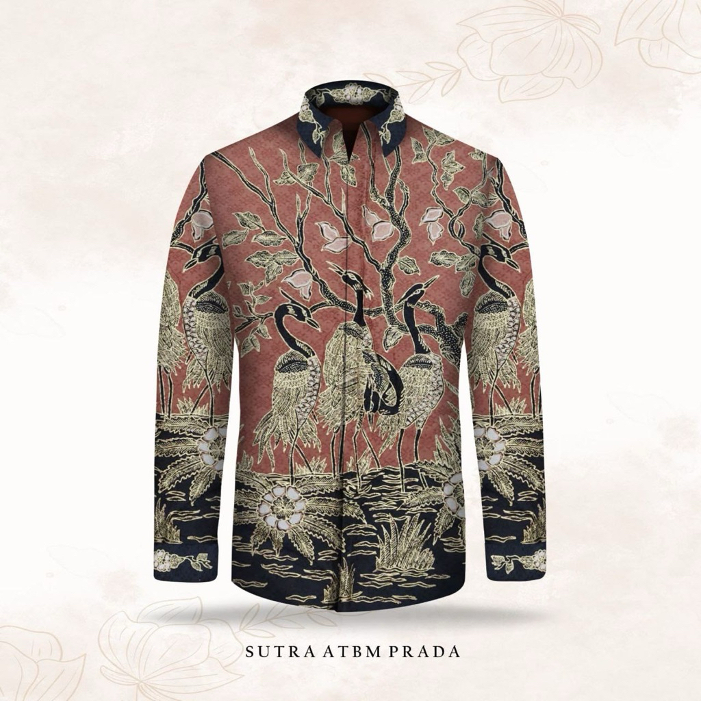 Kain Batik Tulis Sutra Prada Premium Pola Kemeja - RR016