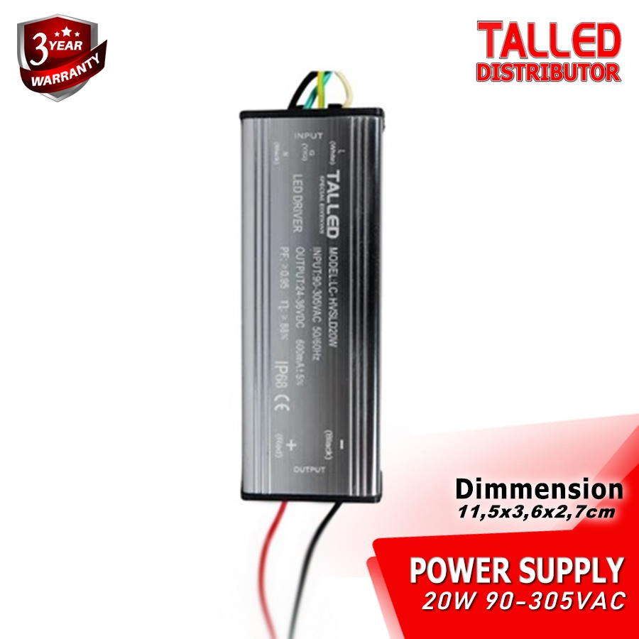 DRIVER LED 20WATT IP 68 WATERPROOF TALLED