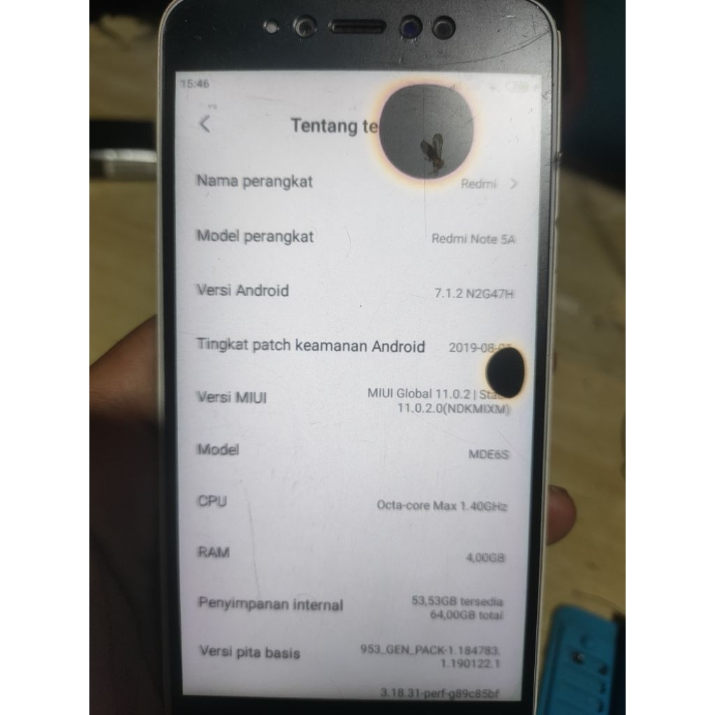 Mesin redmi note 5a prem 4/64 no pola no akun garansi