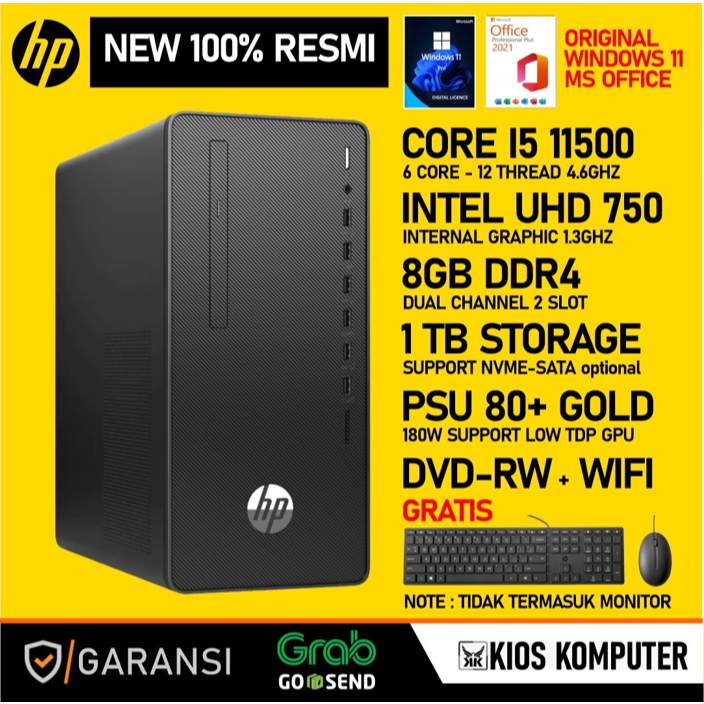 OBRAL PC DEKSTOP MURAH MERIAH - HP 280 Pro G8 Microtower PC BUILT UP CORE I5 11500 8GB DDR4 256GBSSD