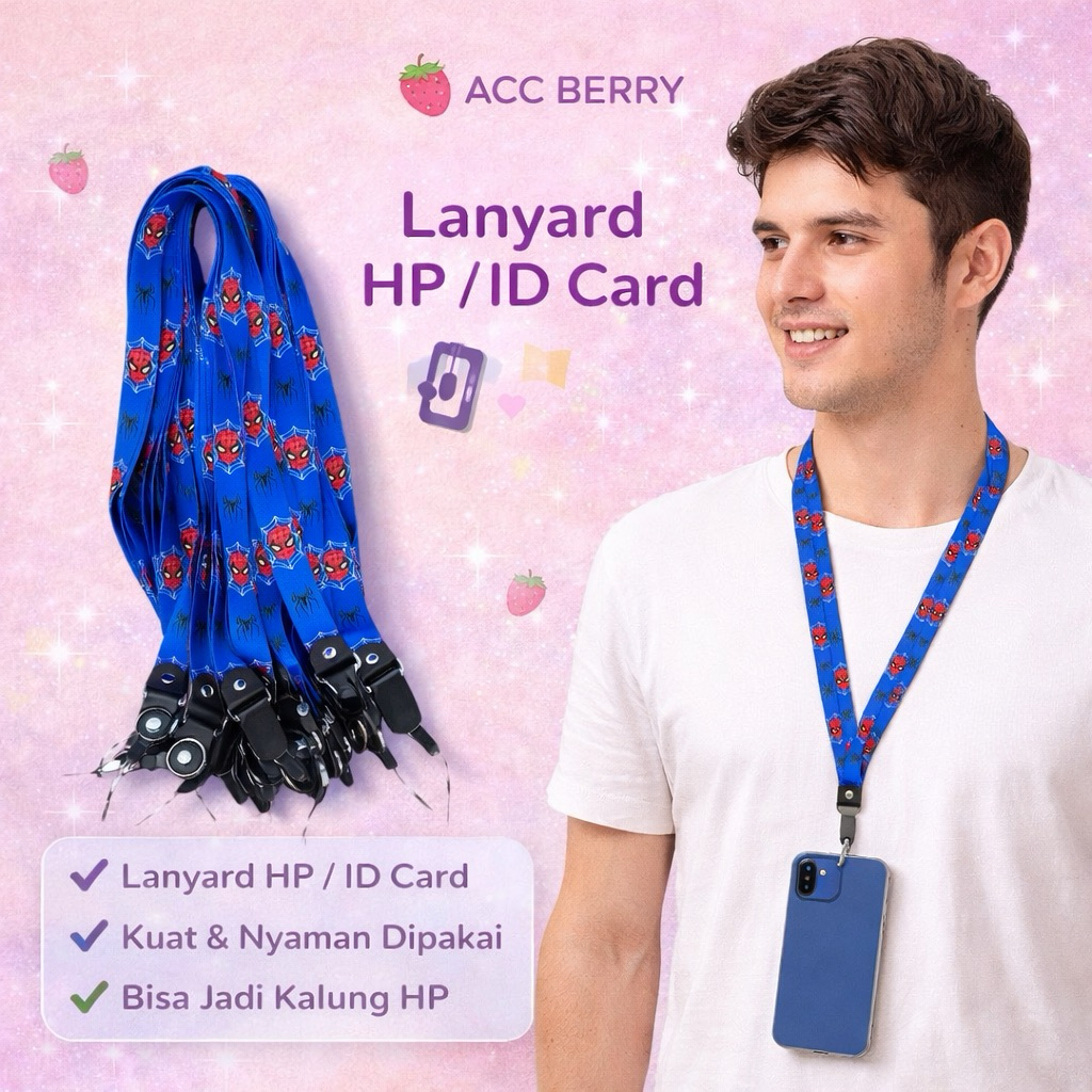 TALI GANTUNGAN HP HERO Lanyard HP Kalung Motif Hero | Tali HP Leher Kuat & Nyaman | ACC BERRY