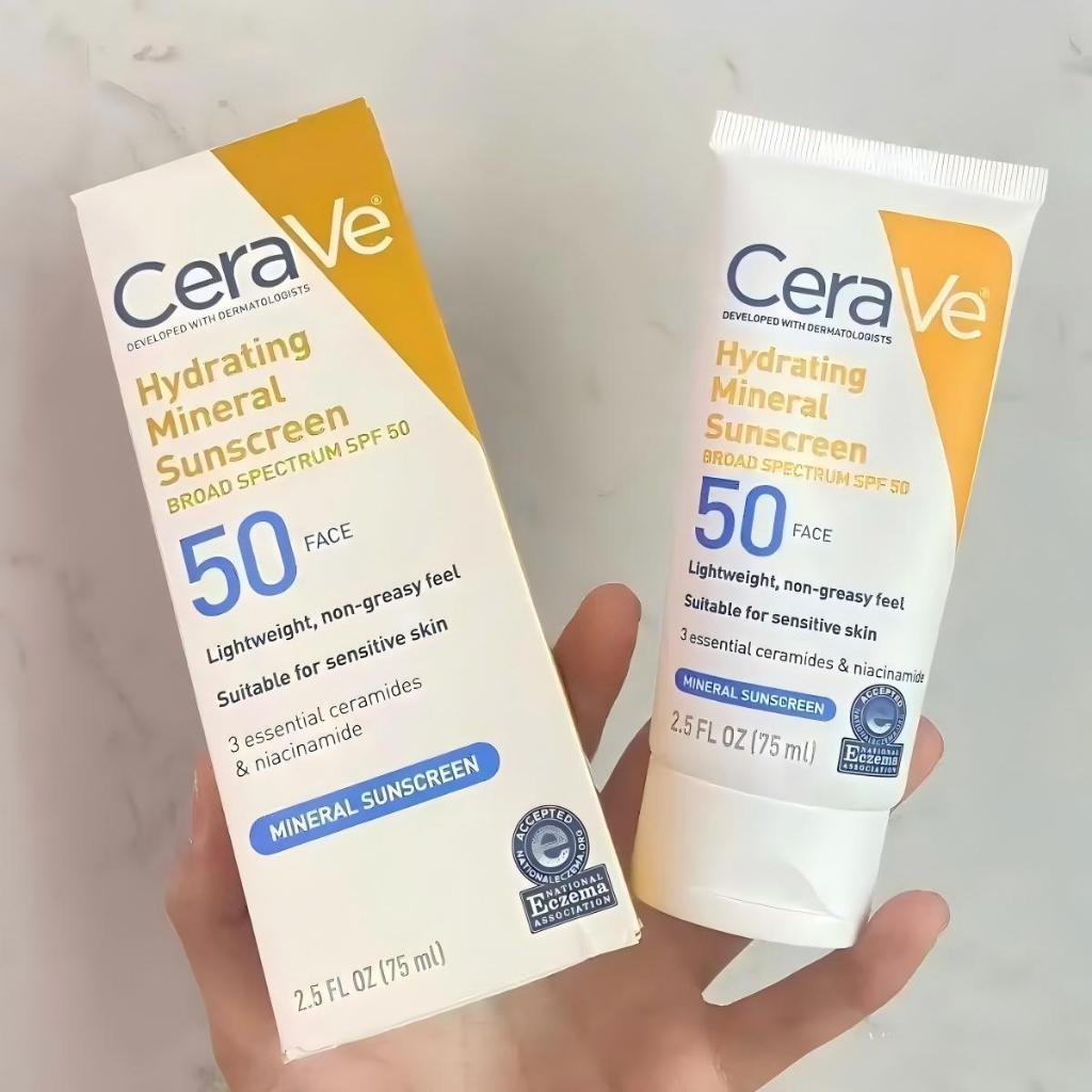 Cerave Sunscreen / CeraVe Hydrating Mineral Sunscreen SPF 50 / CeraVe Ultra Light Moisturizing Lotio