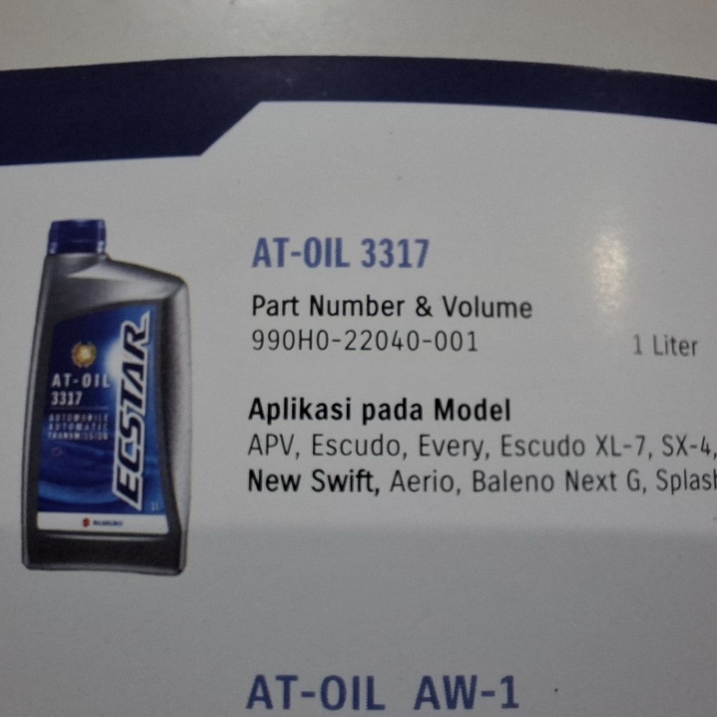 ECSTAR ATF AT OIL 3317 ECSTAR ORI SUZUKI