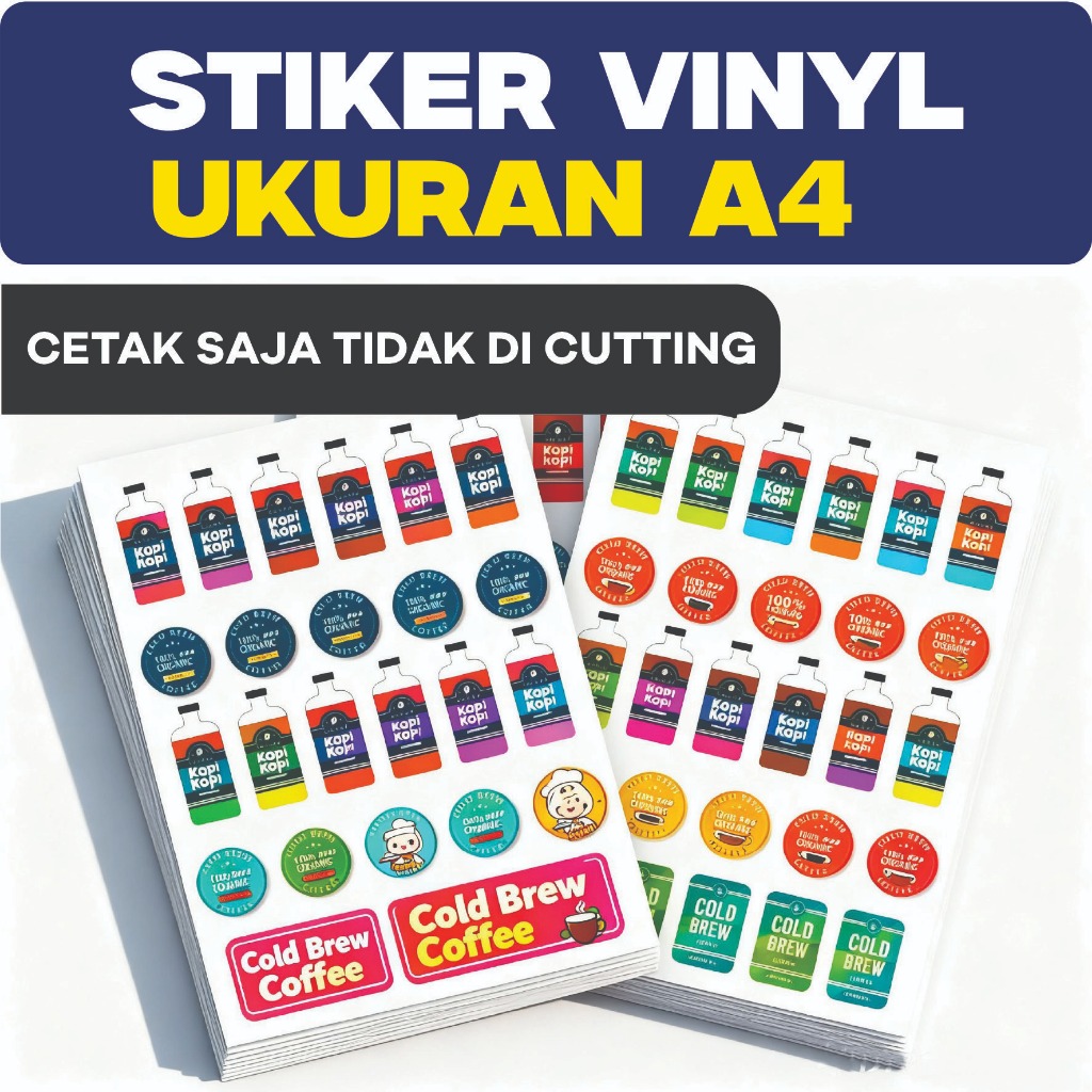 Cetak Stiker Vinyl  Ukuran  A4 Hanya Cetak - Print Stiker Vinyl Ukuran A4 Hanya Cetak