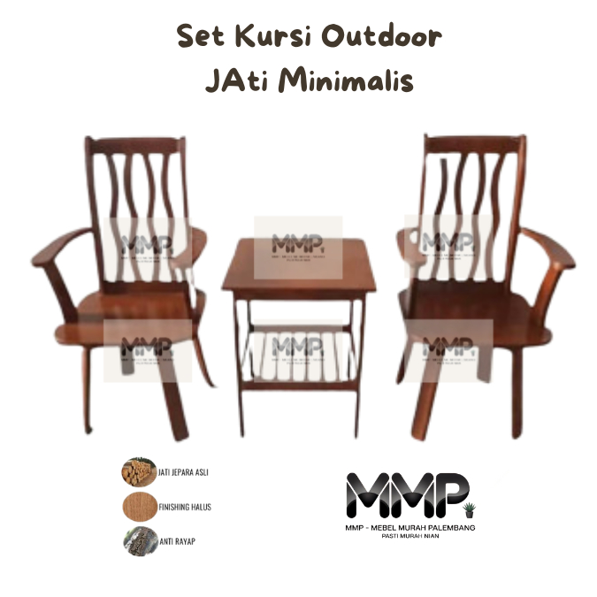 Set Kursi Outdoor Jati Minimalis | Kursi Outdoor Jati Jepara Asli Murah Palembang