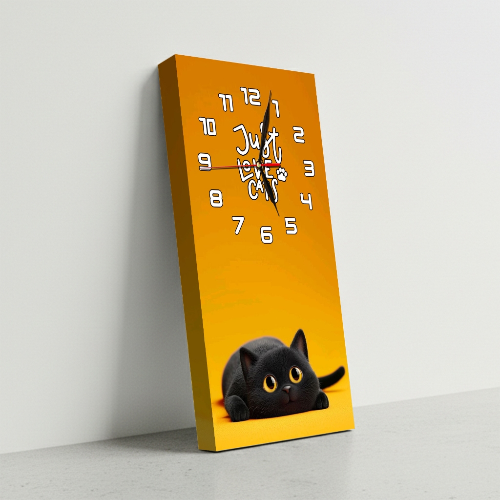 Jam Dinding Kucing Lucu Unik | Jam Dinding Karakter | Dekor Rumah Estetik JTF 04