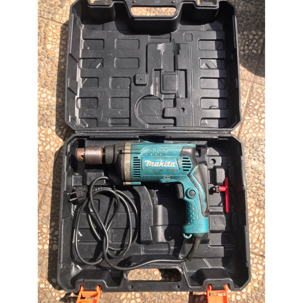 Bor Listrik Merk Makita Type HP 1630 13MM Second Original + Cover Bor & Alat Pengunci Mata Bor