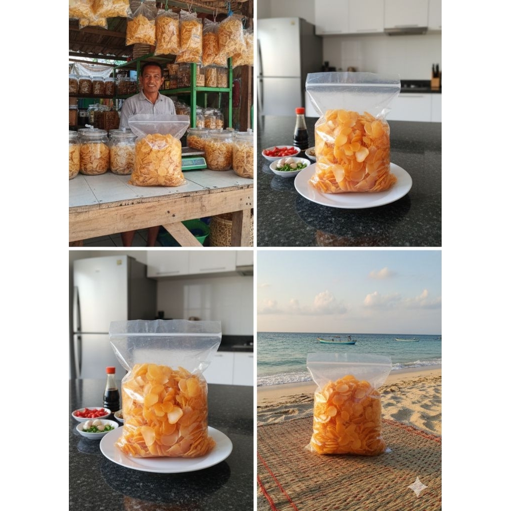 Kerupuk/Kemplang mentah rasa udang 500gr dan 1000gr khas palembang