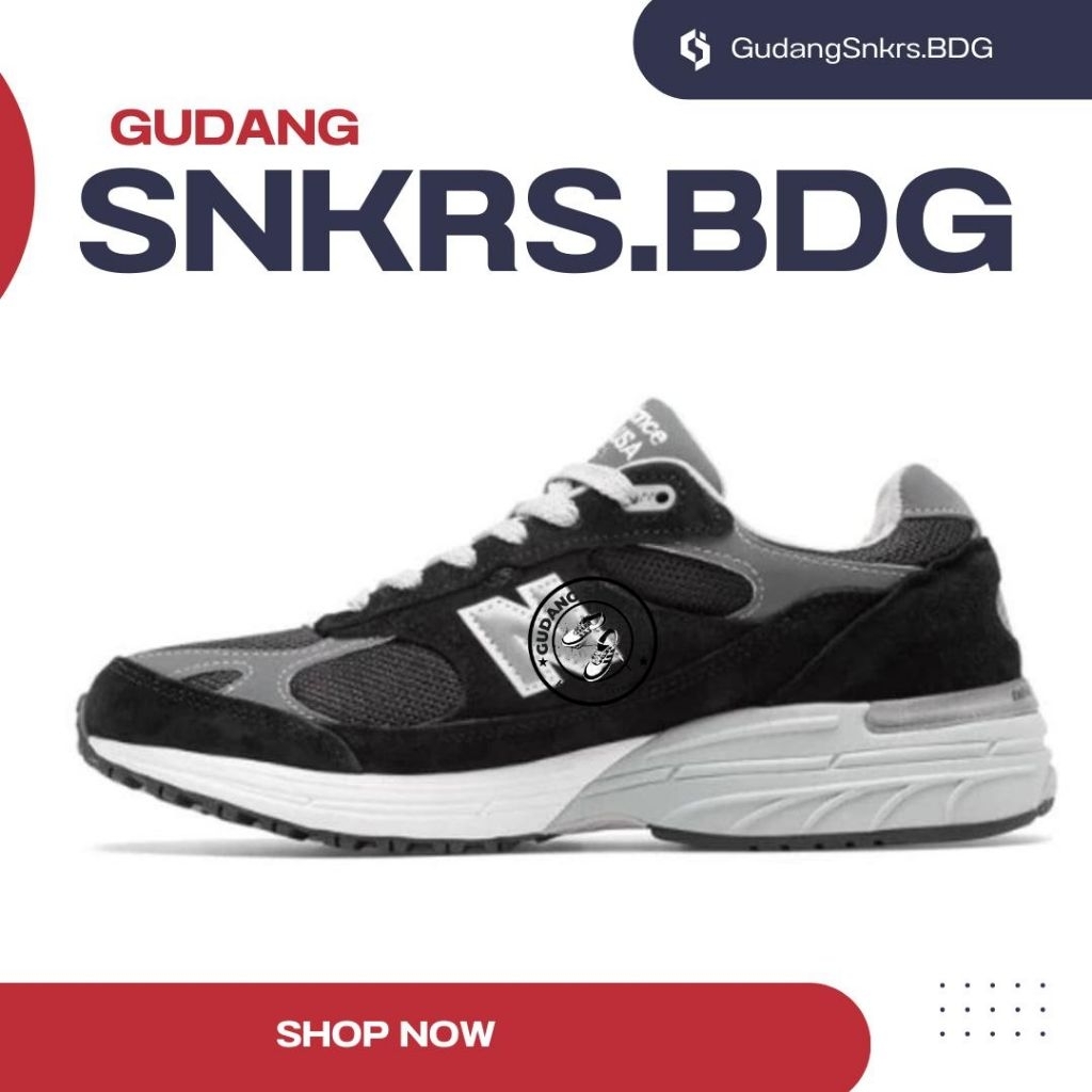 GUDANGSNKRS - Sneakers 992 Black White Grey