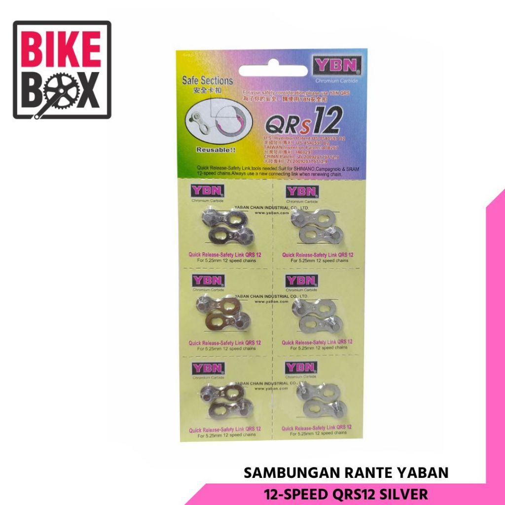 SAMBUNGAN RANTE YABAN 12 SPEED QRS12 SILVER (ISI 6 SET)
