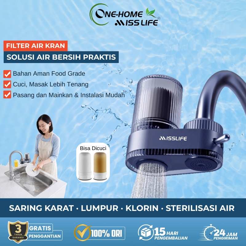 Miss Life Filter Air Kran Berkualitas Tinggi Terbaik Original 100% Anti Sumur Keruh Anti Zat Besi Ti