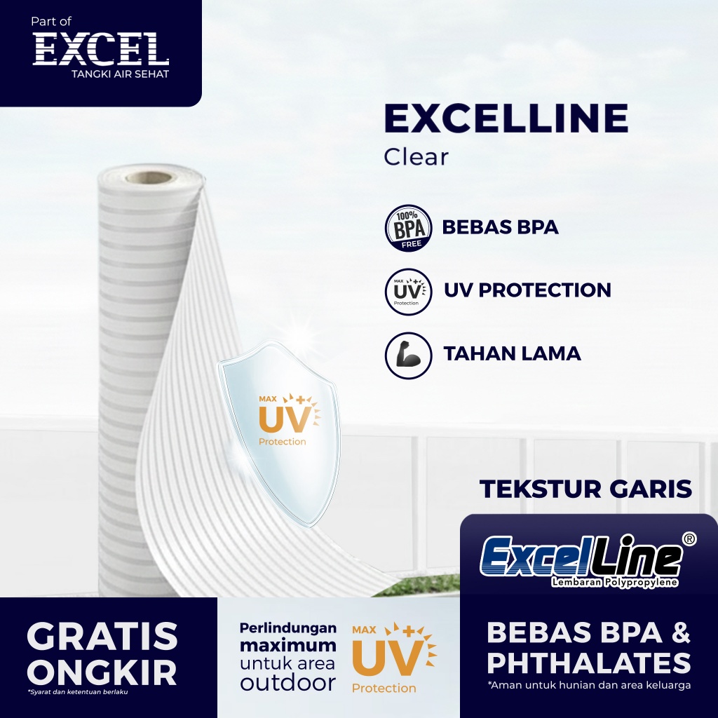 Grahaexcel - Excelline - Penutup Pagar Fiber Roll PP - Clear